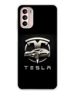 Чехол для Motorola MOTO G52 с картинкой «Tesla — серебристое авто» Чехол для Motorola MOTO G52 с картинкой «Tesla — серебристое авто»