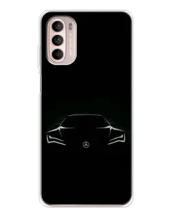 Чехол для Motorola MOTO G52 с картинкой «Mercedes — силуэт авто» Чехол для Motorola MOTO G52 с картинкой «Mercedes — силуэт авто»