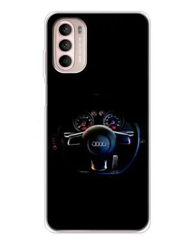 Чехол для Motorola MOTO G52 с картинкой «Салон Audi — руль»
