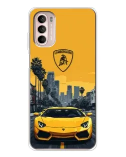 Чехол для Motorola MOTO G52 с картинкой «Желтый Lamborghini город» Чехол для Motorola MOTO G52 с картинкой «Желтый Lamborghini город»