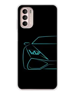 Чехол для Motorola MOTO G52 с картинкой «Голубой силуэт Lamborghini» Чехол для Motorola MOTO G52 с картинкой «Голубой силуэт Lamborghini»