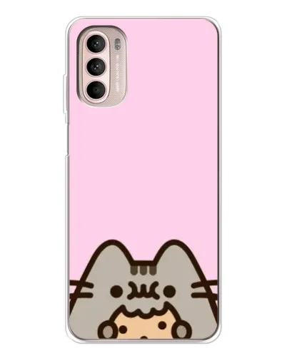 Чехол для Motorola MOTO G52 с картинкой «Pusheen и печенье»