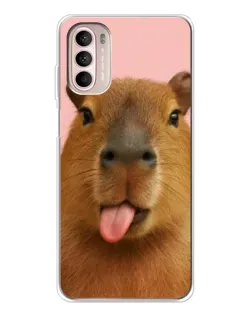 Чехол для Motorola MOTO G52 с картинкой «Капибара с языком» Чехол для Motorola MOTO G52 с картинкой «Капибара с языком»