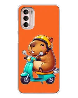 Чехол для Motorola MOTO G52 с картинкой «Капибара на скутере» Чехол для Motorola MOTO G52 с картинкой «Капибара на скутере»