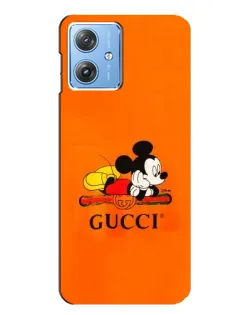 Чехол для Motorola MOTO G54 / G54 Power с картинкой «Микки Маус Gucci — оранж»