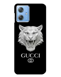 Чехол для Motorola MOTO G54 / G54 Power с картинкой «Gucci — серебряный лев»
