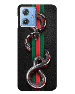 Чехол для Motorola MOTO G54 / G54 Power с картинкой «Gucci — змея на полосе»