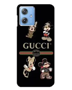 Чехол для Motorola MOTO G54 / G54 Power с картинкой «Gucci — герои Disney и монограмма»