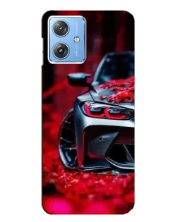 Чехол для Motorola MOTO G54 / G54 Power с картинкой «Спортивная BMW и цветы» Чехол для Motorola MOTO G54 / G54 Power с картинкой «Спортивная BMW и цветы»