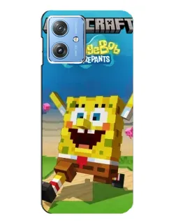 Чехол для Motorola MOTO G54 / G54 Power с картинкой «Губка Боб Minecraft»