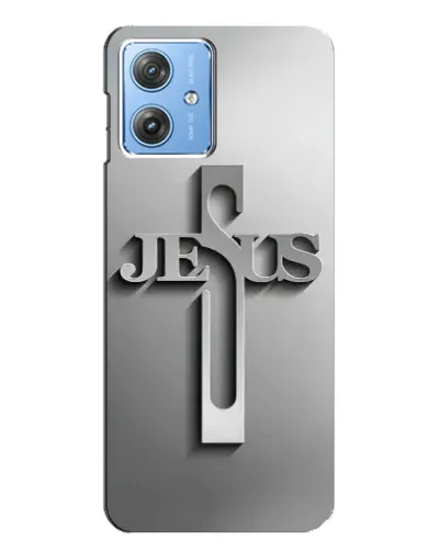 Чехол для Motorola MOTO G54 / G54 Power с картинкой «Металлический крест Jesus» Чехол для Motorola MOTO G54 / G54 Power с картинкой «Металлический крест Jesus»