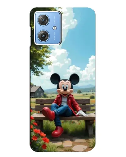 Чехол для Motorola MOTO G54 / G54 Power с картинкой «Микки на скамейке» Чехол для Motorola MOTO G54 / G54 Power с картинкой «Микки на скамейке»