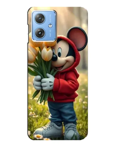 Чехол для Motorola MOTO G54 / G54 Power с картинкой «Микки с тюльпанами» Чехол для Motorola MOTO G54 / G54 Power с картинкой «Микки с тюльпанами»