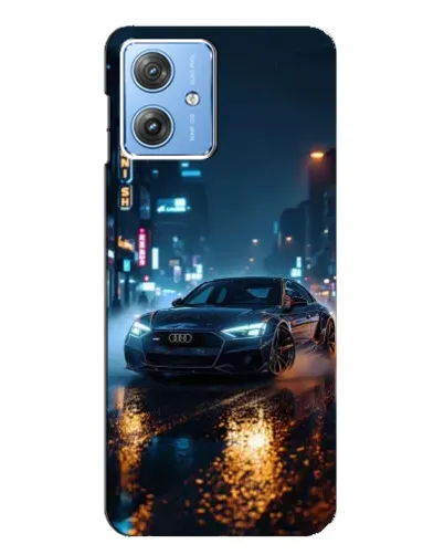 Чехол для Motorola MOTO G54 / G54 Power с картинкой «Ночной город и Audi» Чехол для Motorola MOTO G54 / G54 Power с картинкой «Ночной город и Audi»
