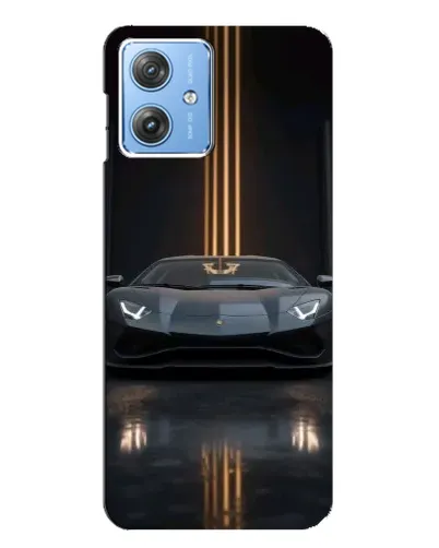 Чехол для Motorola MOTO G54 / G54 Power с картинкой «Lamborghini золотые линии»