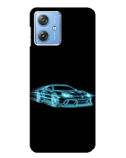 Чехол для Motorola MOTO G54 / G54 Power с картинкой «Неоновый контур Lamborghini»