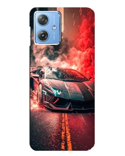 Чехол для Motorola MOTO G54 / G54 Power с картинкой «Lamborghini красный дым»