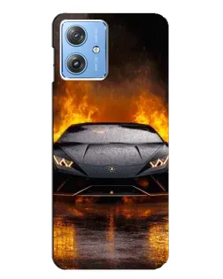 Чехол для Motorola MOTO G54 / G54 Power с картинкой «Lamborghini в огне»