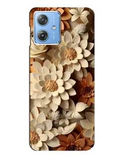 Чехол для Motorola MOTO G54 / G54 Power с картинкой «Бежевый флористический декор»