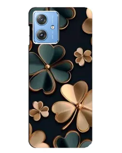 Чехол для Motorola MOTO G54 / G54 Power с картинкой «Клевер в золоте»