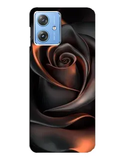 Чехол для Motorola MOTO G54 / G54 Power с картинкой «Шелковая черная роза»