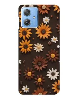 Чехол для Motorola MOTO G54 / G54 Power с картинкой «Узор из маленьких подсолнухов»