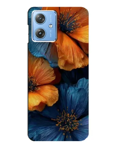 Чехол для Motorola MOTO G54 / G54 Power с картинкой «Яркая сине-оранжевая флора» Чехол для Motorola MOTO G54 / G54 Power с картинкой «Яркая сине-оранжевая флора»