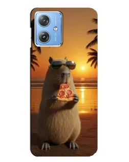 Чехол для Motorola MOTO G54 / G54 Power с картинкой «Капибара с пиццей»