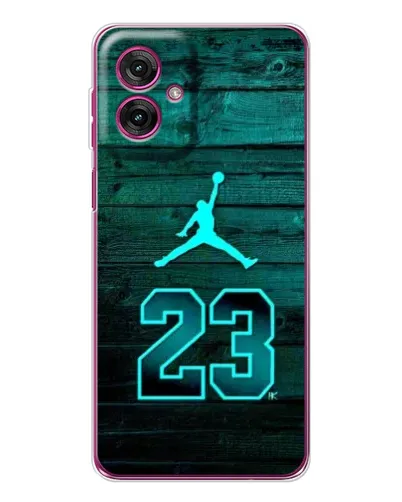 Чехол для Motorola Moto G55 с картинкой «Jordan Cyan 23»