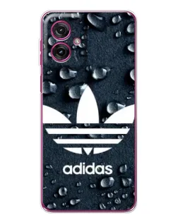 Чехол для Motorola Moto G55 с картинкой «Adidas Trefoil Blue»