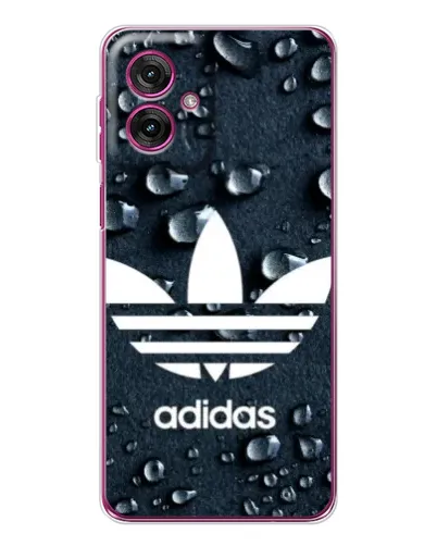 Чехол для Motorola Moto G55 с картинкой «Adidas Trefoil Blue»
