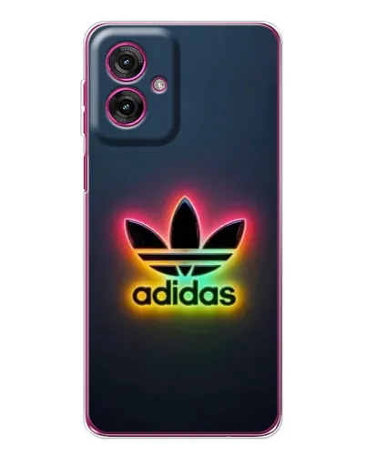 Чехол для Motorola Moto G55 с картинкой «Неоновый Adidas»