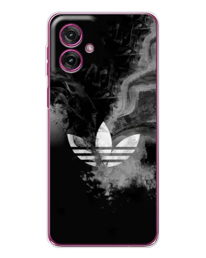 Чехол для Motorola Moto G55 с картинкой «Абстрактный дым Adidas»