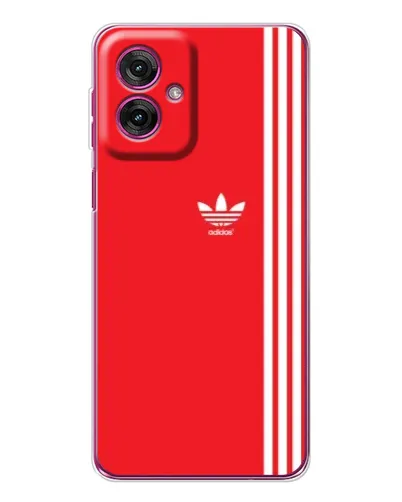 Чехол для Motorola Moto G55 с картинкой «Красный минимализм Adidas»