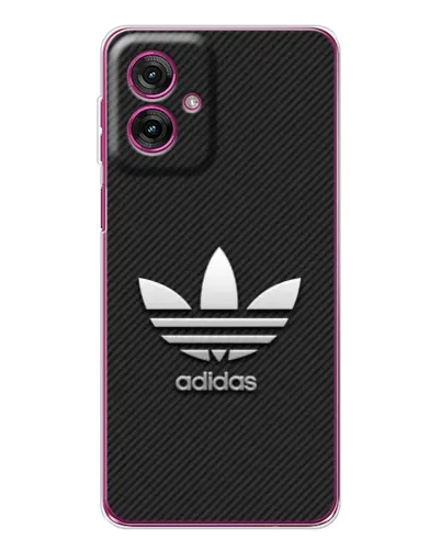 Чехол для Motorola Moto G55 с картинкой «Adidas Карбоновая текстура»