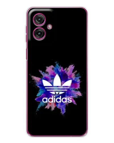 Чехол для Motorola Moto G55 с картинкой «Взрыв красок Adidas»