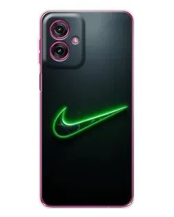 Чехол для Motorola Moto G55 с картинкой «Неоновый контур Nike»
