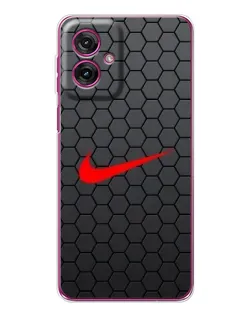 Чехол для Motorola Moto G55 с картинкой «Nike — карбоновая сетка»