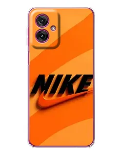 Чехол для Motorola Moto G55 с картинкой «Оранжевый драйв Nike»