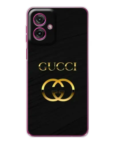 Чехол для Motorola Moto G55 с картинкой «Золотой логотип Gucci»