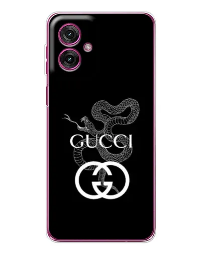 Чехол для Motorola Moto G55 с картинкой «Gucci — серебряная змея»