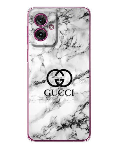 Чехол для Motorola Moto G55 с картинкой «Gucci — мраморный шик»