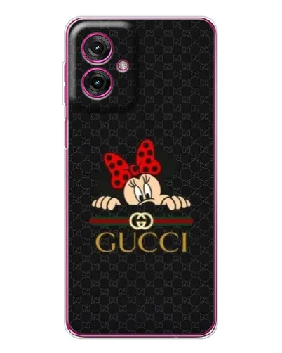 Чехол для Motorola Moto G55 с картинкой «Минни Маус Gucci — черный»