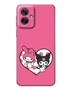 Чехол для Motorola Moto G55 с картинкой «Kuromi и My Melody»