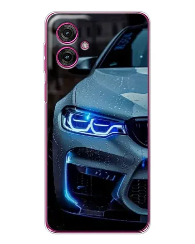 Чехол для Motorola Moto G55 с картинкой «Взгляд BMW с синими фарами» Чехол для Motorola Moto G55 с картинкой «Взгляд BMW с синими фарами»
