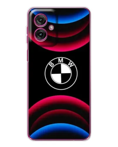Чехол для Motorola Moto G55 с картинкой «Логотип BMW и неоновые дуги» Чехол для Motorola Moto G55 с картинкой «Логотип BMW и неоновые дуги»