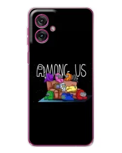 Чехол для Motorola Moto G55 с картинкой «Логотип Among Us»