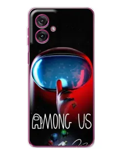 Чехол для Motorola Moto G55 с картинкой «Красный импостер — макро»