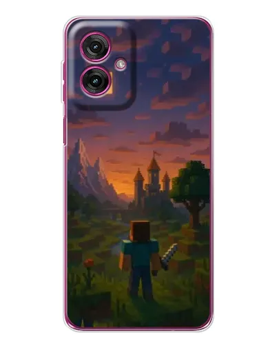Чехол для Motorola Moto G55 с картинкой «Стив у башни» Чехол для Motorola Moto G55 с картинкой «Стив у башни»