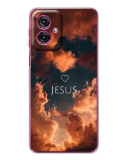 Чехол для Motorola Moto G55 с картинкой «Сияние Имени Jesus»